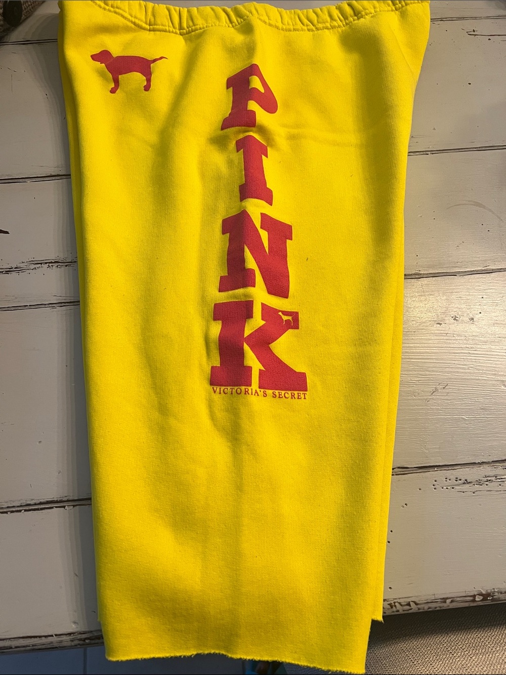 PINK Victoria's Secret Yellow Sweatpants with Pink Logo